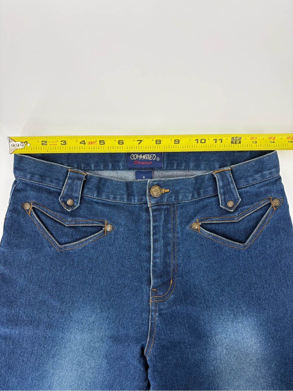 Stretch Denim Rodeo Cowgirl Western Jeans V-yoke Flare Ranch Girl Women Size 6 - Picture 10 of 13